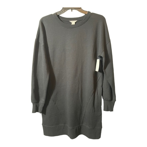 CASLON long black crew sweatshirt - Picture 1 of 7